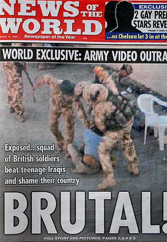 Primera página del diario británico  News of the World  de ayer.