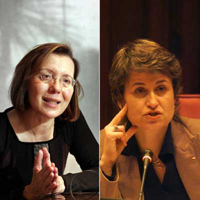 Las consejeras catalanas de Interior, Montserrat Tura (a la izquierda), y de Bienestar y Familia, Anna Simó.