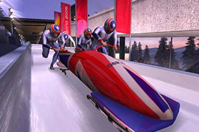 Preparados para el descenso de bobsleigh.