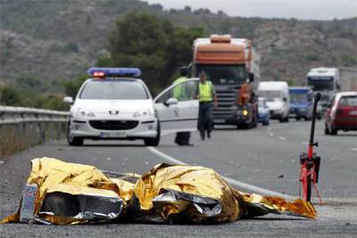 Accidente con dos víctimas mortales en la N-340 a su paso por Castellón en septiembre de 2005.