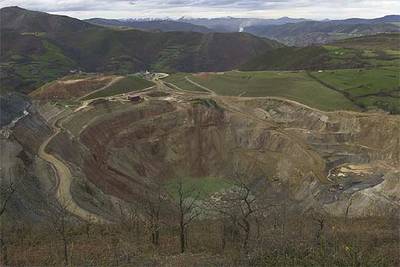 Explotación de oro a cielo abierto en Boinas (Asturias)