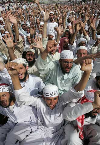 Marcha contra las viñetas en Pakistán