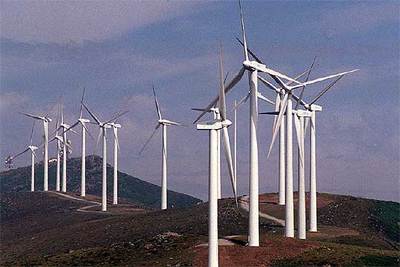 Parque eólico en el monte Oiz.