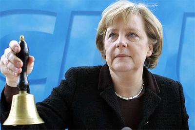 La canciller alemana, Angela Merkel, en una reunión de líderes democristianos ayer en Berlín.
