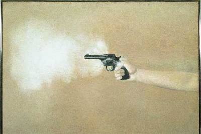  Gun with hand I  (1964), de Vija Celmins.