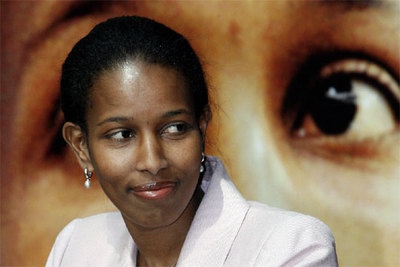 Ayaan Hirsi Ali, ayer durante la presentación en Madrid de su libro  Yo acuso. 