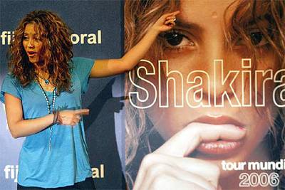La cantante Shakira, ayer en Madrid durante la presentación de su gira mundial.