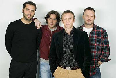 Los cuatro  simuladores,  con Federico d'Elia en primer plano.