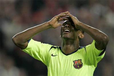 Eto'o se lamenta de una oportunidad desperdiciada.