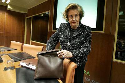 La presidenta del Tribunal de Cuentas, momentos antes de comparecer ante la comisión de Economía.