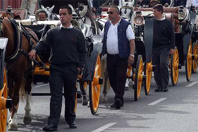 Manifestación de cocheros de Sevilla