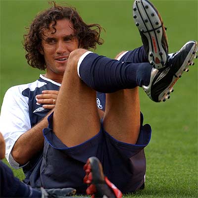 Carvalho se ejercita durante un entrenamiento.