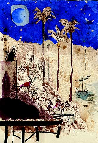 Acuarela de Javier Zabala, premio nacional de Ilustración de Libros Infantiles y Juveniles 2005, que se expone en la muestra  Ilustrísimos. 