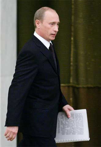 Vladímir Putin, momentos antes de pronunciar su discurso.