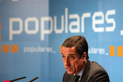 Eduardo Zaplana, durante su comparecencia, ayer, en Valencia.