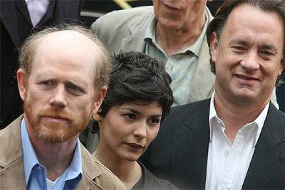 El equipo de 'El código Da Vinci', en tren a Cannes