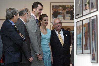 Los príncipes de Asturias, en la exposición de Casa de Vacas.