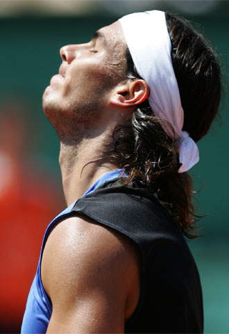 Rafa Nadal, en su partido de ayer.