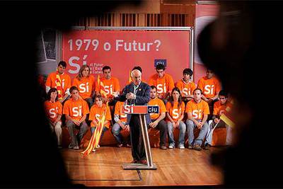 Josep Antoni Duran Lleida, ayer, en el mitin que ofreció en Sant Feliu de Llobregat.