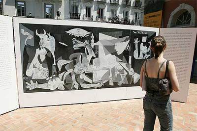 Panel de la exposición  Pablo Picasso, Guernica. Historia de un cuadro. 