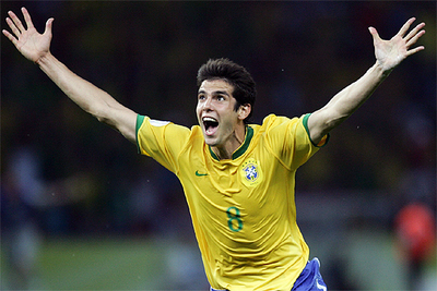 Kaká celebra su gol ante Croacia.