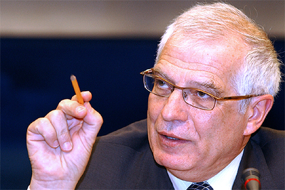 Josep Borrell, presidente del Parlamento Europeo, en una rueda de prensa ayer en Bruselas.