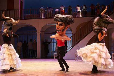 Un momento de un ensayo del sainete lírico 'La boda de Luis Alonso'.