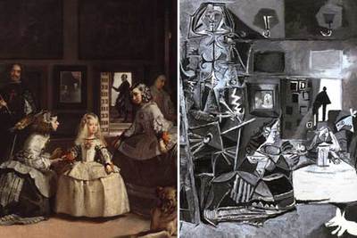 Detalle de 'Las meninas' (1656), de Diego Velázquez, izquierda, y 'Las meninas (conjunto), según Velázquez' (1957), de Pablo Ruiz Picasso.