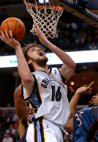 Pau Gasol, en un encuentro Memphis Grizzlies-Washington Wizards.