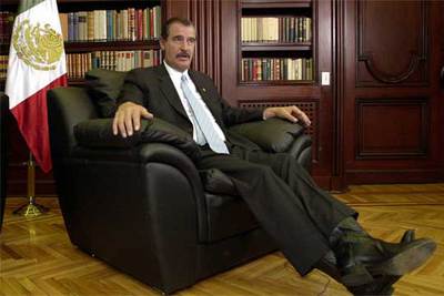 El presidente de México, Vicente Fox, en su residencia oficial de Los Pinos, en México, en junio de 2002.