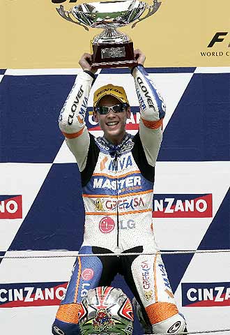 Bautista, ayer en el podio.