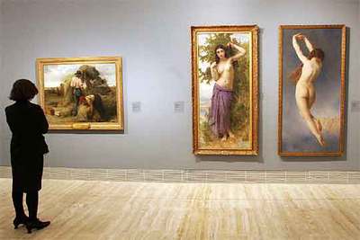  La segunda cosecha,  de Julién Dupré (izquierda), y  Belleza romana,  de William-Adolphe Bouguereau.