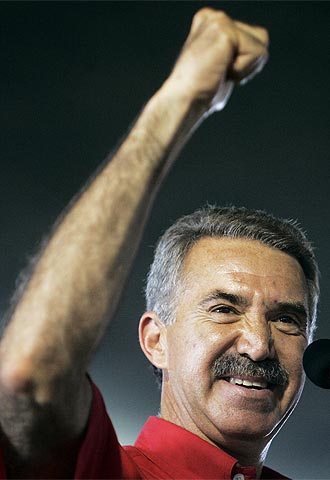 Roberto Madrazo, en un mitin en la localidad de Ecatepec, el domingo.