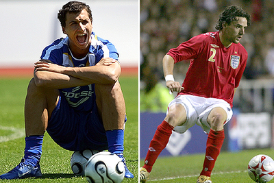 A la izquierda, Ibrahimovic, de Suecia, y a la derecha, Hargreaves, de Inglaterra.