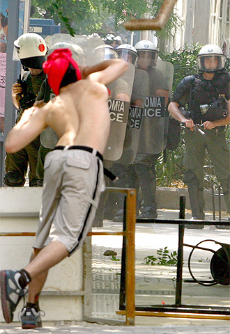 Protesta estudiantil y obrera en Grecia