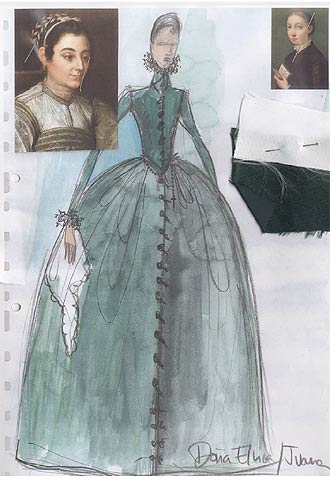 Figurín de la obra 'Don Gil de las calzas verdes'.