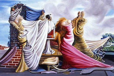  Deux couples. Femmes aux boites de sardines  (1937), de Óscar Domínguez, uno de los cuadros subastados esta semana en Londres.