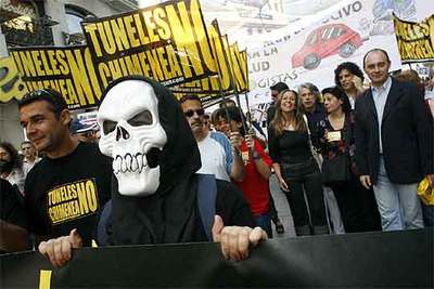 Manifestación popular en contra de las obras de la M-30 impulsadas por el Ayuntamiento.