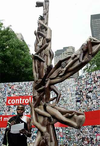 Un acto a favor del control de armas anteayer en Nueva York.