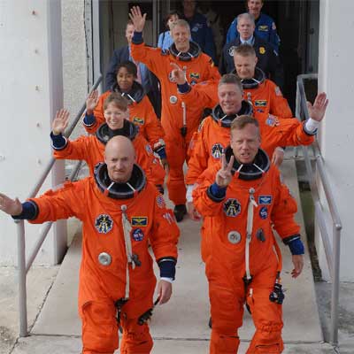 Los siete miembros de la tripulación del  Discovery .