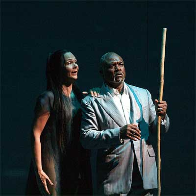 Anna Larson y Wilard White, en  El oro del Rin. 