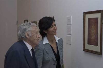 Heinz Berggruen y Paloma Botín, en la exposición de Paul Klee en la Fundación Marcelino Botín, en Santander.