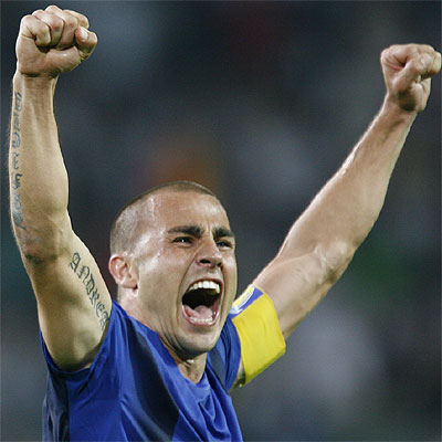 Cannavaro celebra el pase de Italia a la final, tras ganar a Alemania.