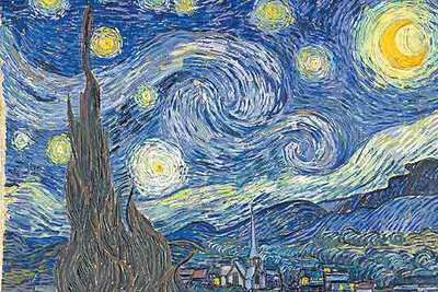 Óleo de Vincent van Gogh  La noche estrellada,  en el Museo de Arte Moderno de Nueva York.