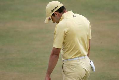 Sergio García, tras fallar un  putt.