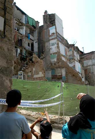 Hundimiento de una casa en Manresa