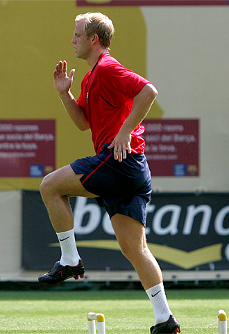 Gudjohnsen, durante un entrenamiento.
