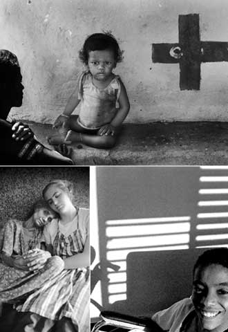 La fotografía  Recibiendo tratamiento,  de Eveline d'Hanens, muestra a Dhriti de perfil junto a su hija.