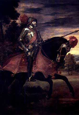  Carlos V en la batalla de Mühlberg , de Tiziano, perteneciente a la colección del Museo del Prado.