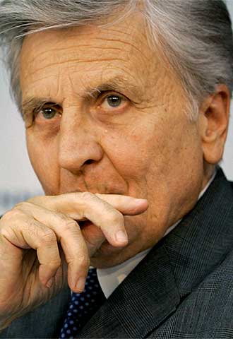 Jean-Claude Trichet, ayer en Francfort, sede del Banco Europeo.